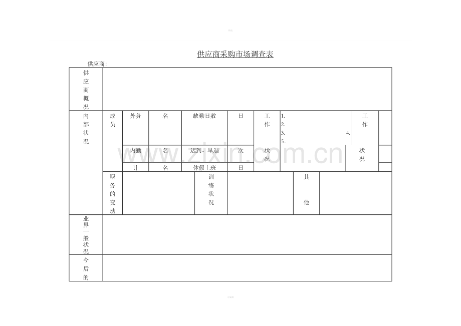 五十三、供应商采购市场调查表.doc_第1页