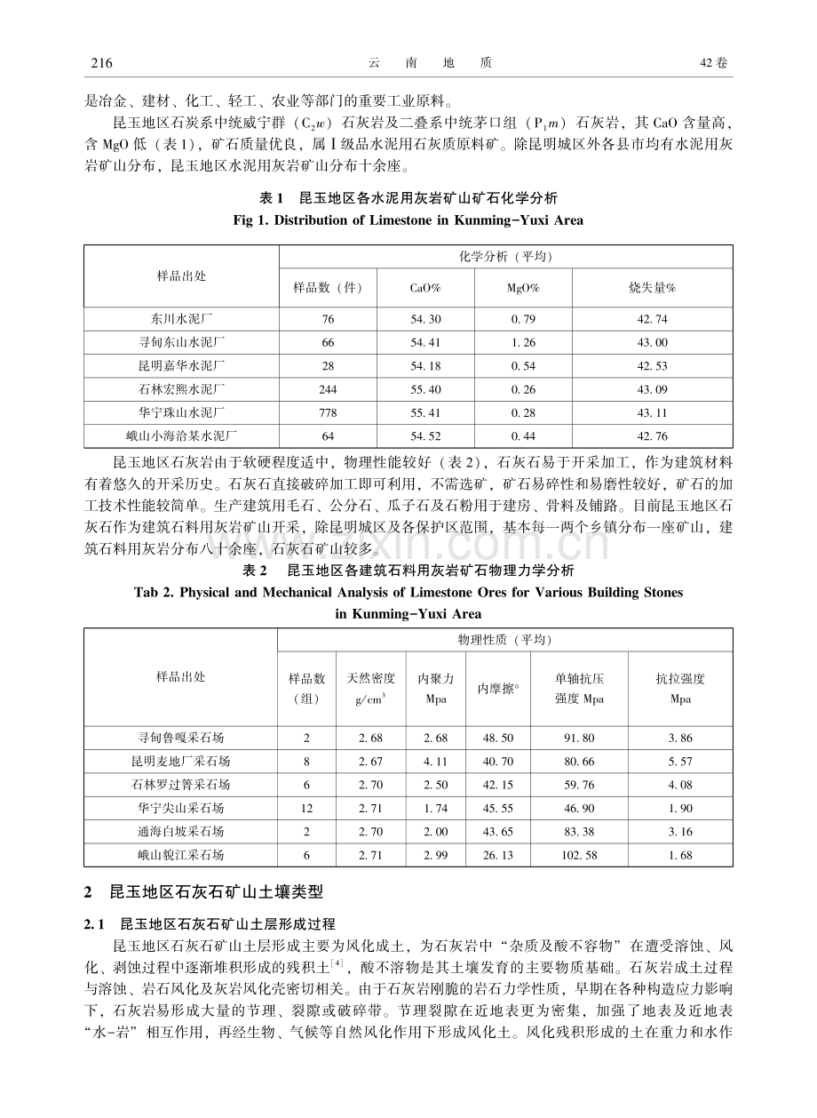 云南昆玉地区石灰石矿山开发及土层分布特点.pdf_第3页