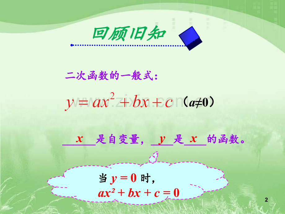 《二次函数与一元二次方程》参考PPT课件.ppt_第2页