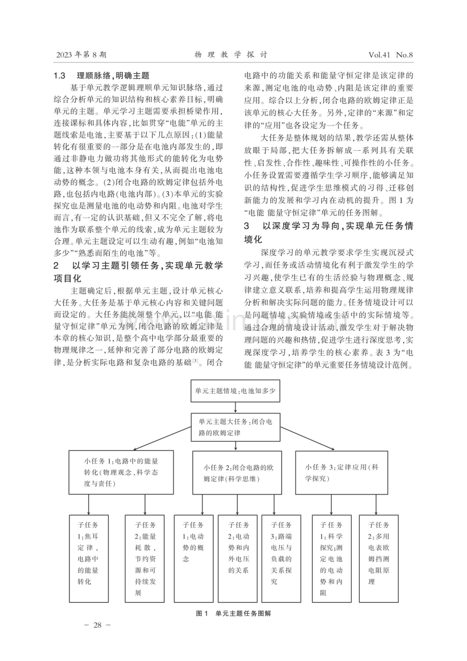 指向深度学习的高中物理单元教学实施路径研究——以人教版高中物理“电能能量守恒定律”单元为例.pdf_第3页