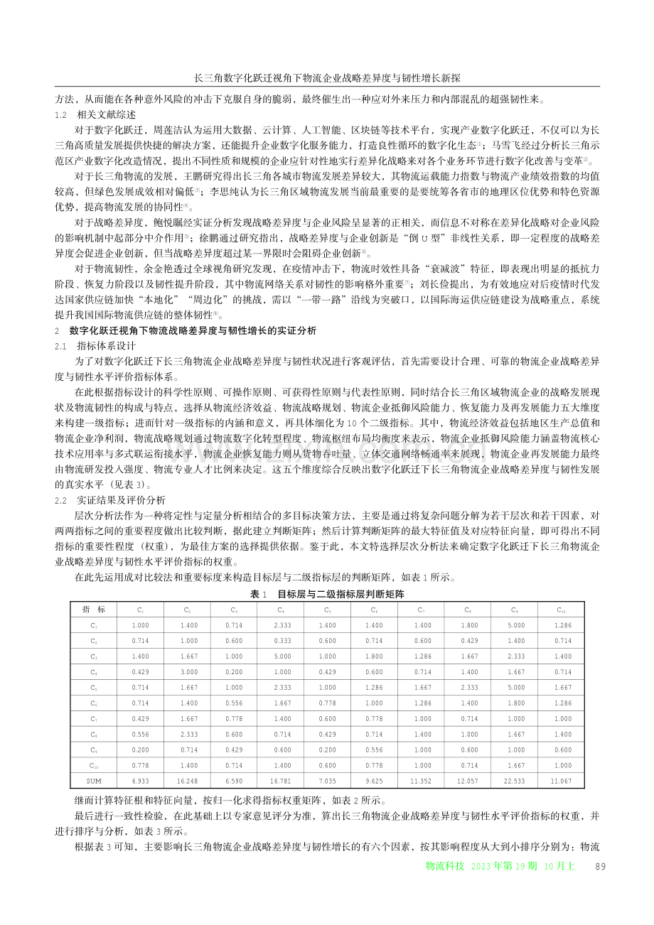 长三角数字化跃迁视角下物流企业战略差异度与韧性增长新探.pdf_第2页