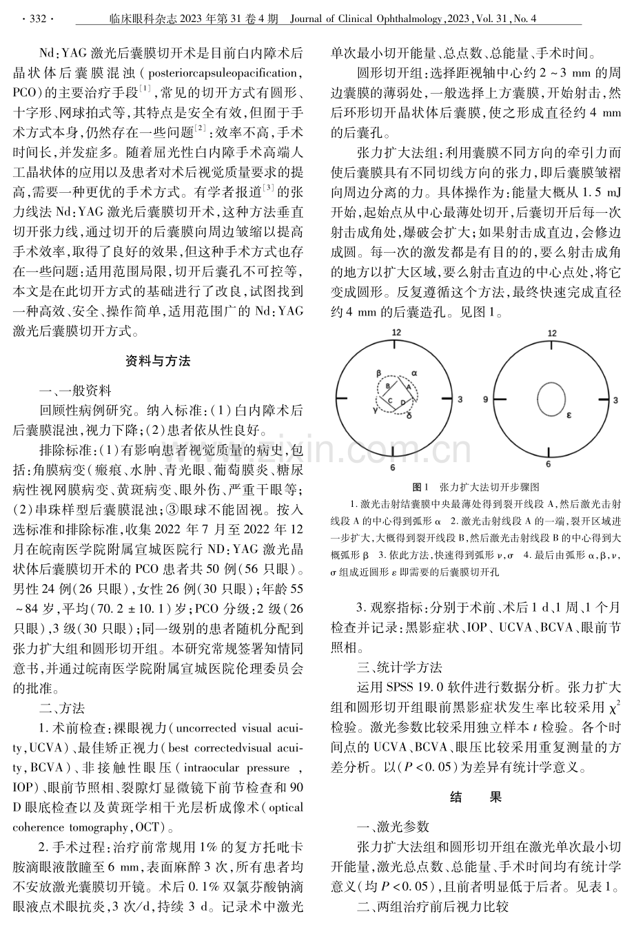 张力扩大法YAG激光后囊膜切开术治疗后发障的有效性和安全性研究.pdf_第2页