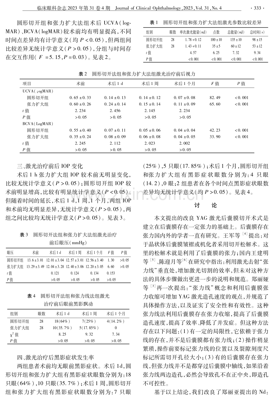 张力扩大法YAG激光后囊膜切开术治疗后发障的有效性和安全性研究.pdf_第3页