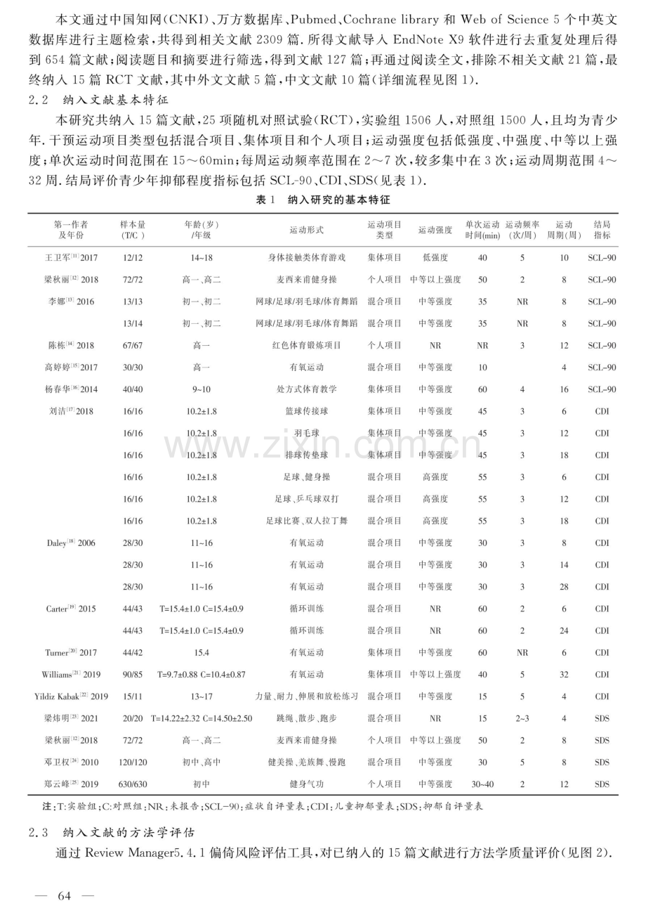 运动干预对青少年抑郁症影响的Meta分析.pdf_第3页