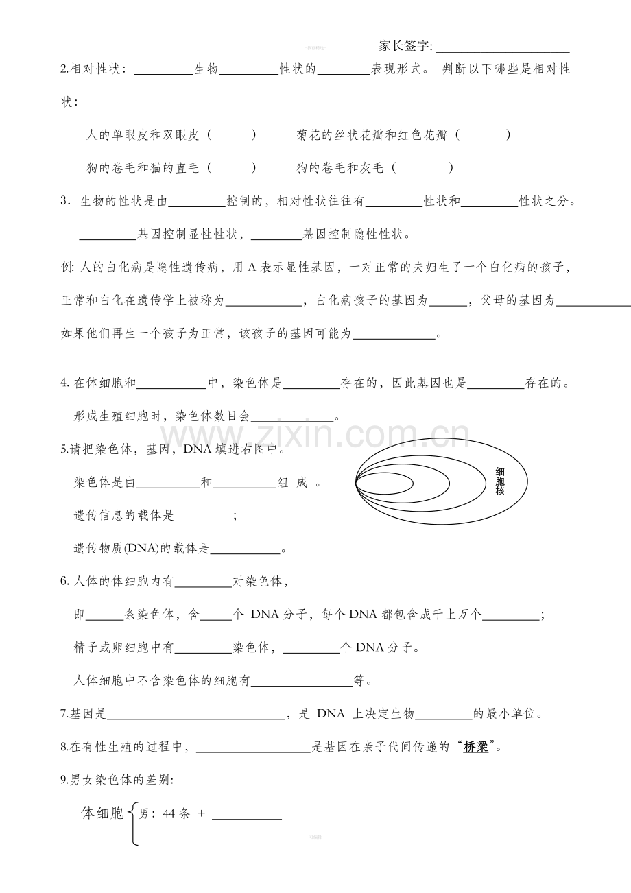 人教版八年级生物下册核心知识点填空.doc_第2页