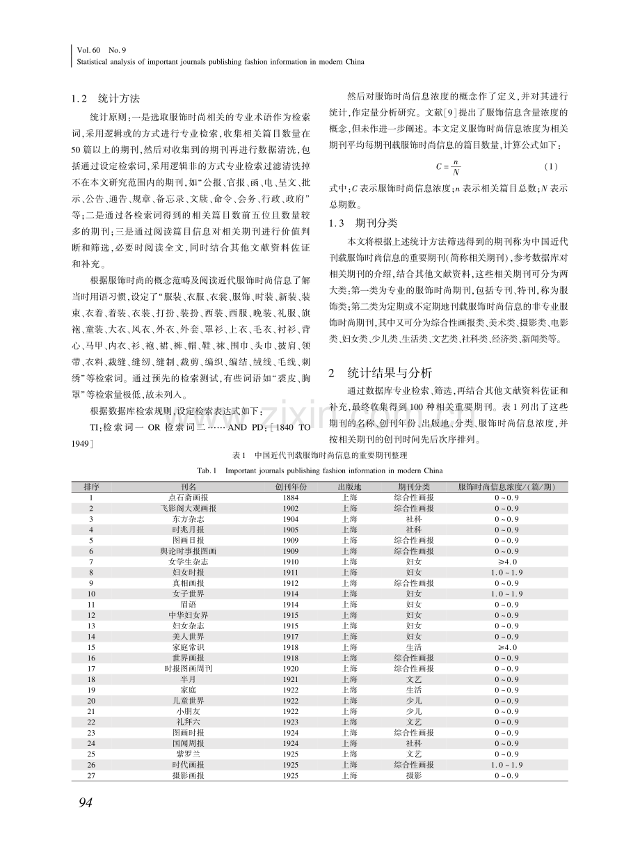 中国近代刊载服饰时尚信息的重要期刊统计分析 (1).pdf_第2页