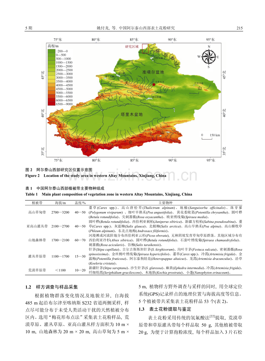 中国阿尔泰山西部表土花粉研究.pdf_第3页