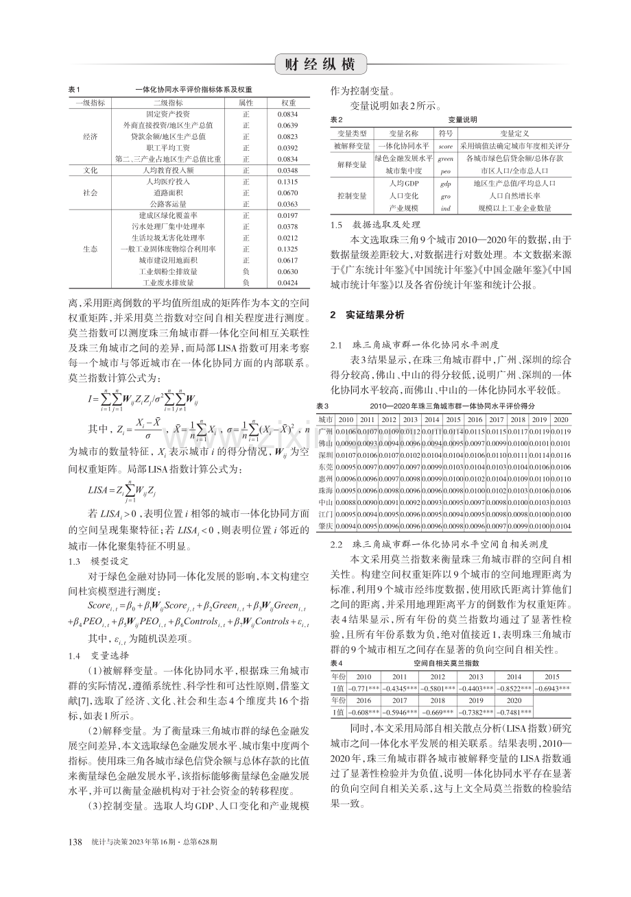 珠三角城市群绿色金融一体化协同发展测度及空间差异分析.pdf_第2页