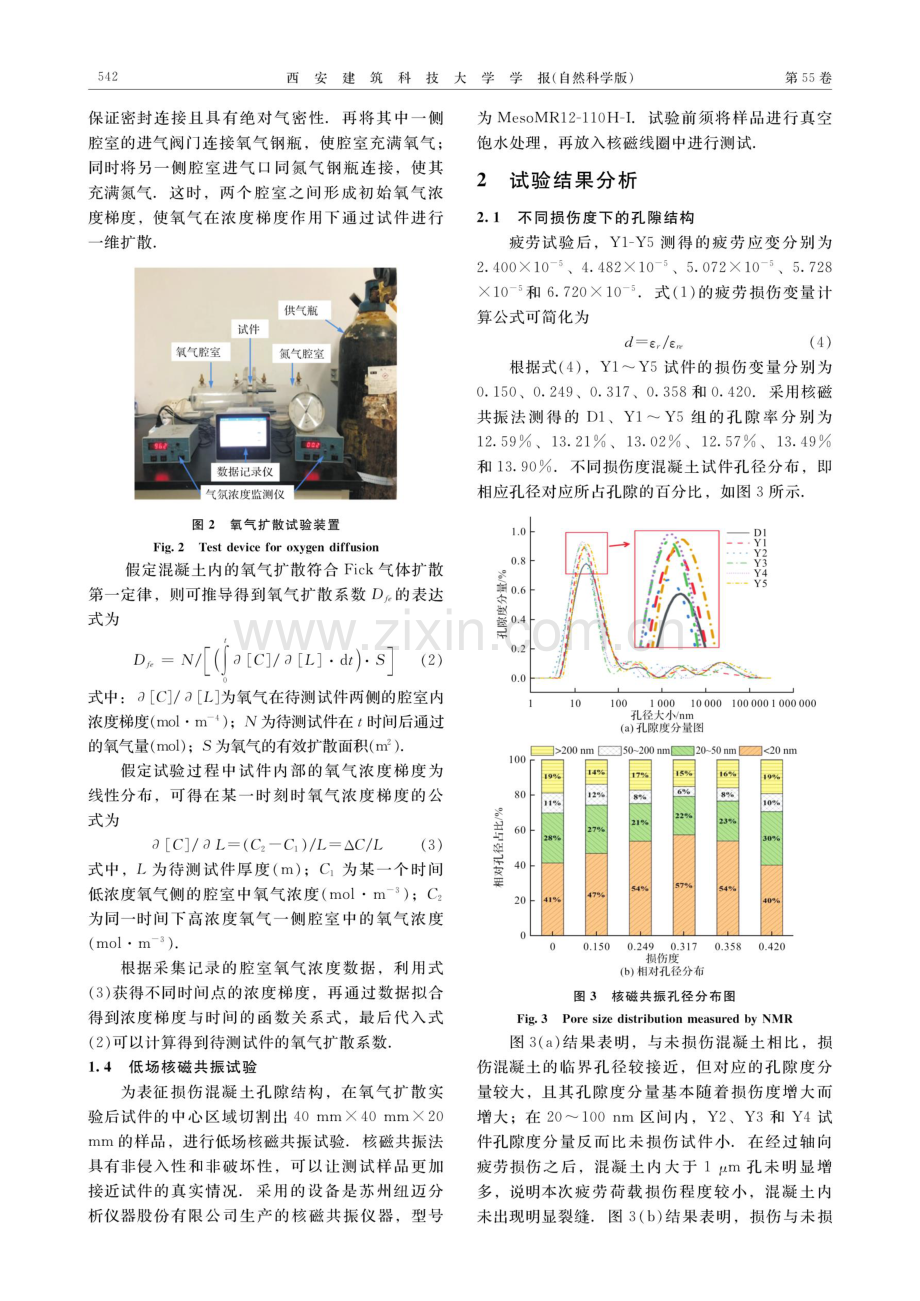 轴拉疲劳荷载下损伤混凝土氧气传输性能.pdf_第3页