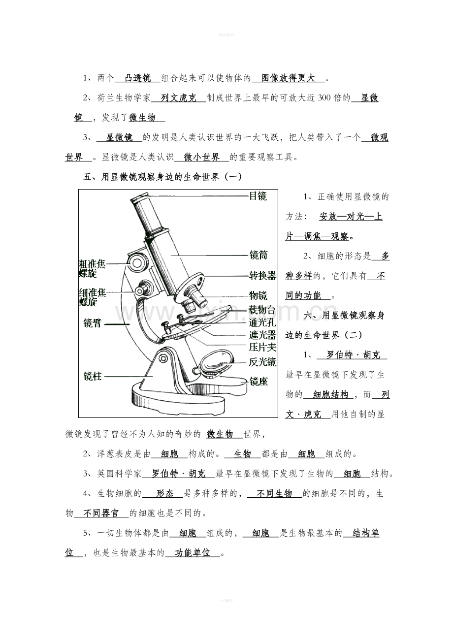 教科版六年级(下册)科学复习资料全.doc_第2页