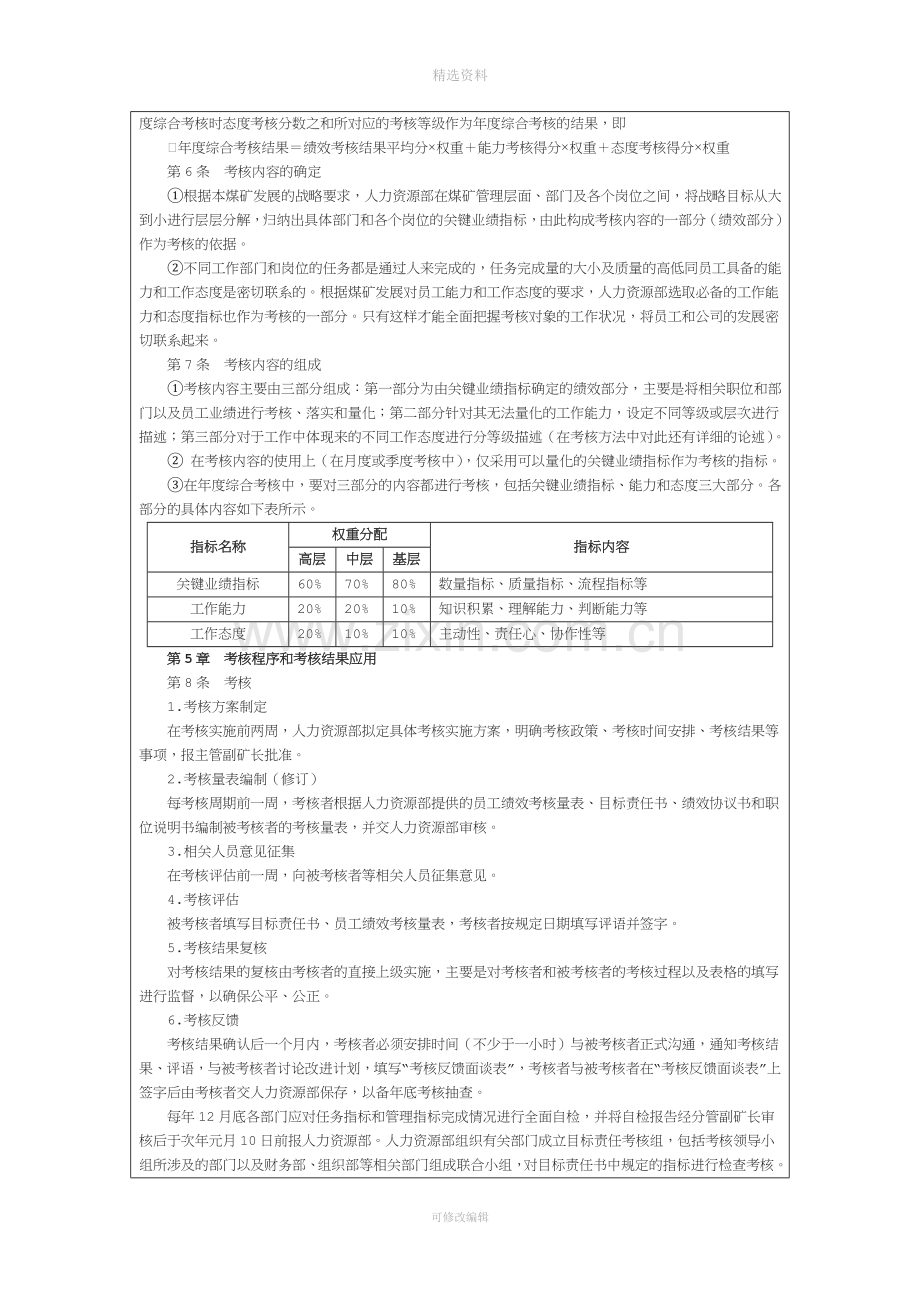 煤炭企业绩效考核制度.doc_第3页