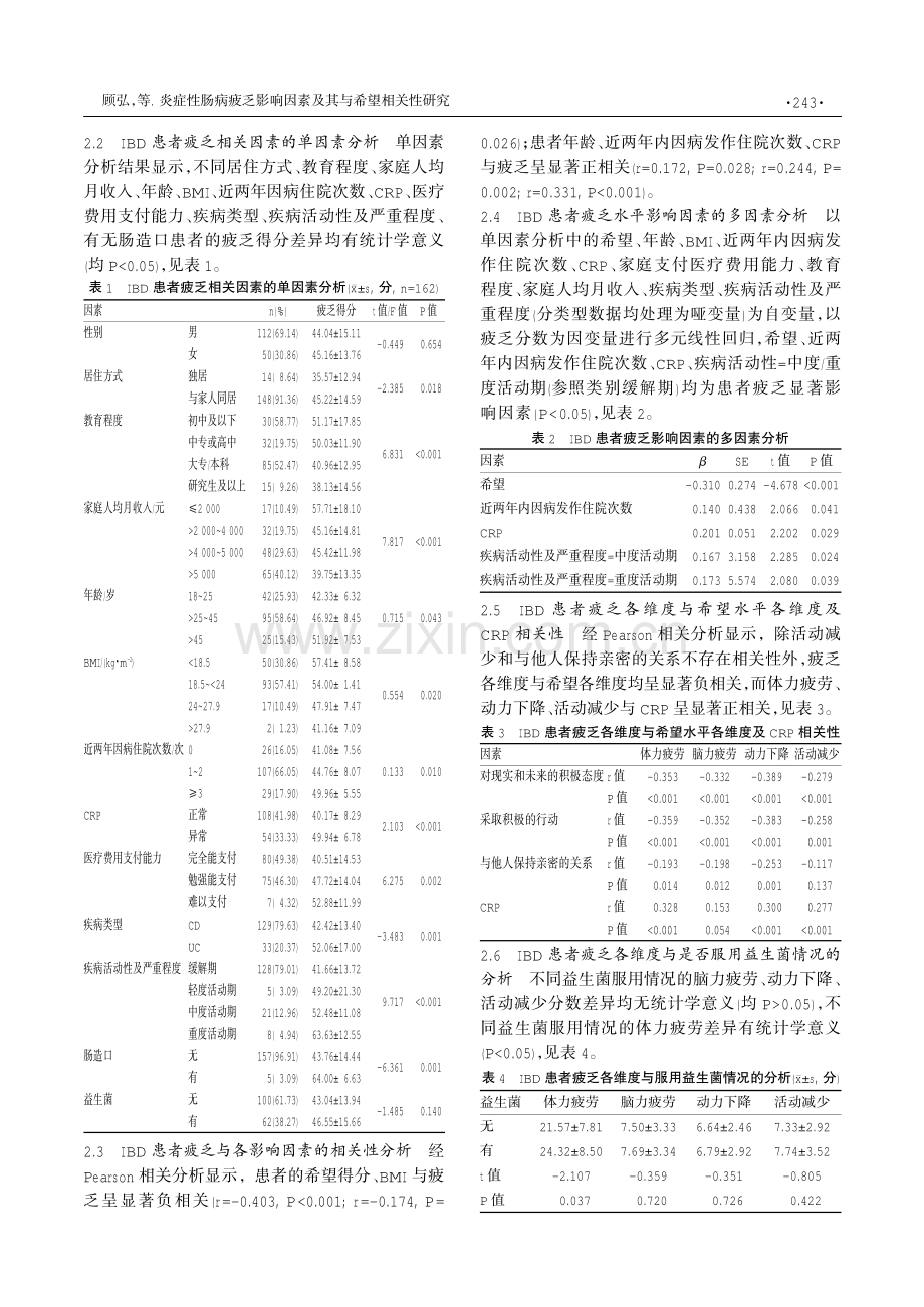 炎症性肠病疲乏影响因素及其与希望相关性研究.pdf_第3页