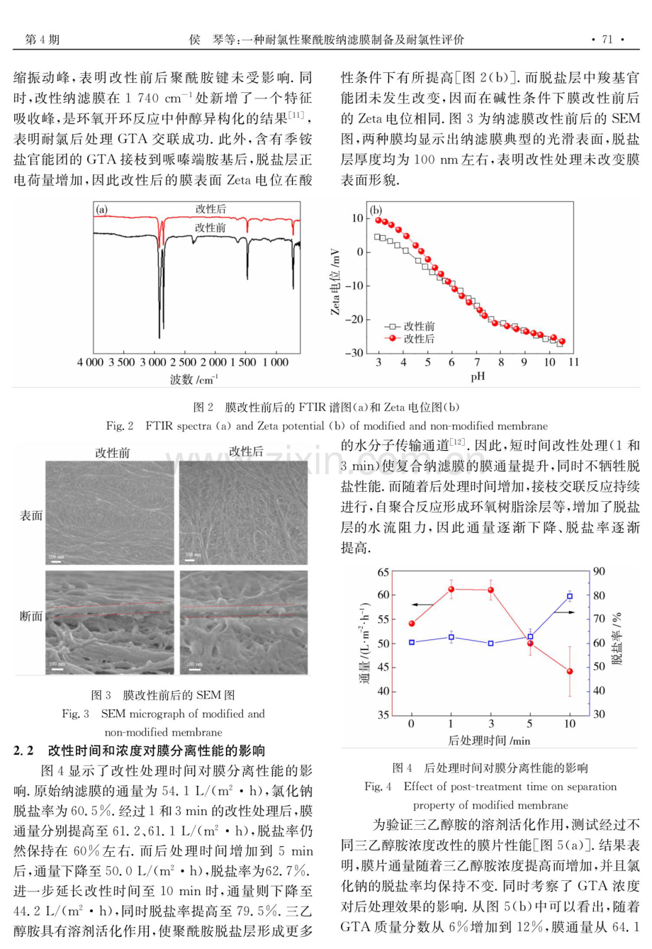 一种耐氯性聚酰胺纳滤膜制备及耐氯性评价.pdf_第3页