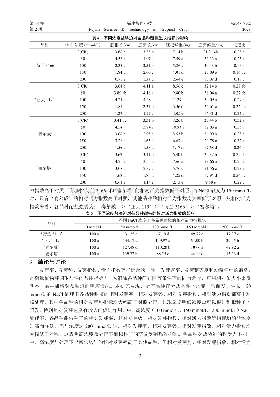 盐胁迫对不同甜椒种子萌发的影响.pdf_第3页