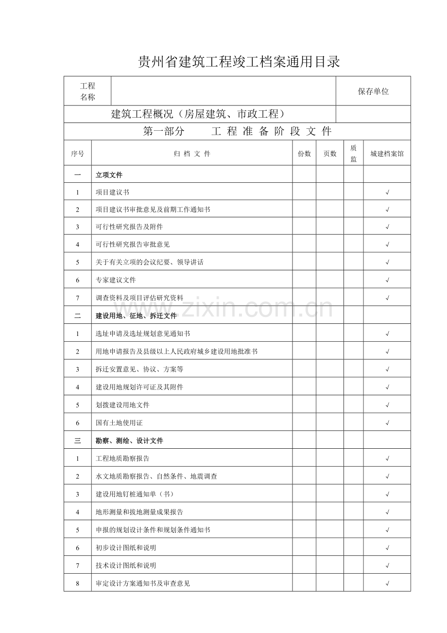 贵阳市建设工程竣工档案归档范围.doc_第3页