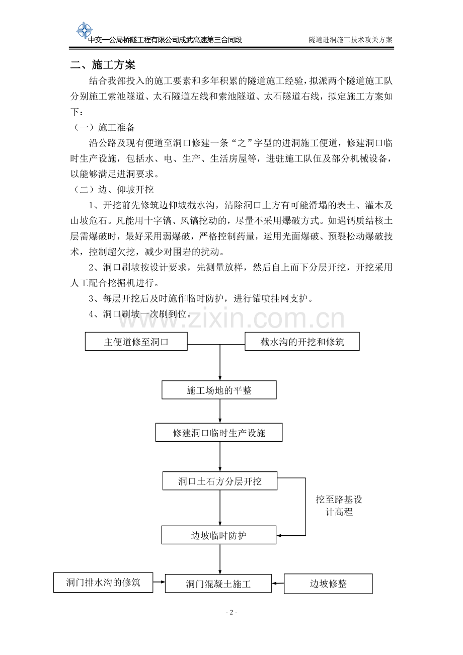 隧道进洞施工技术攻关方案.doc_第3页