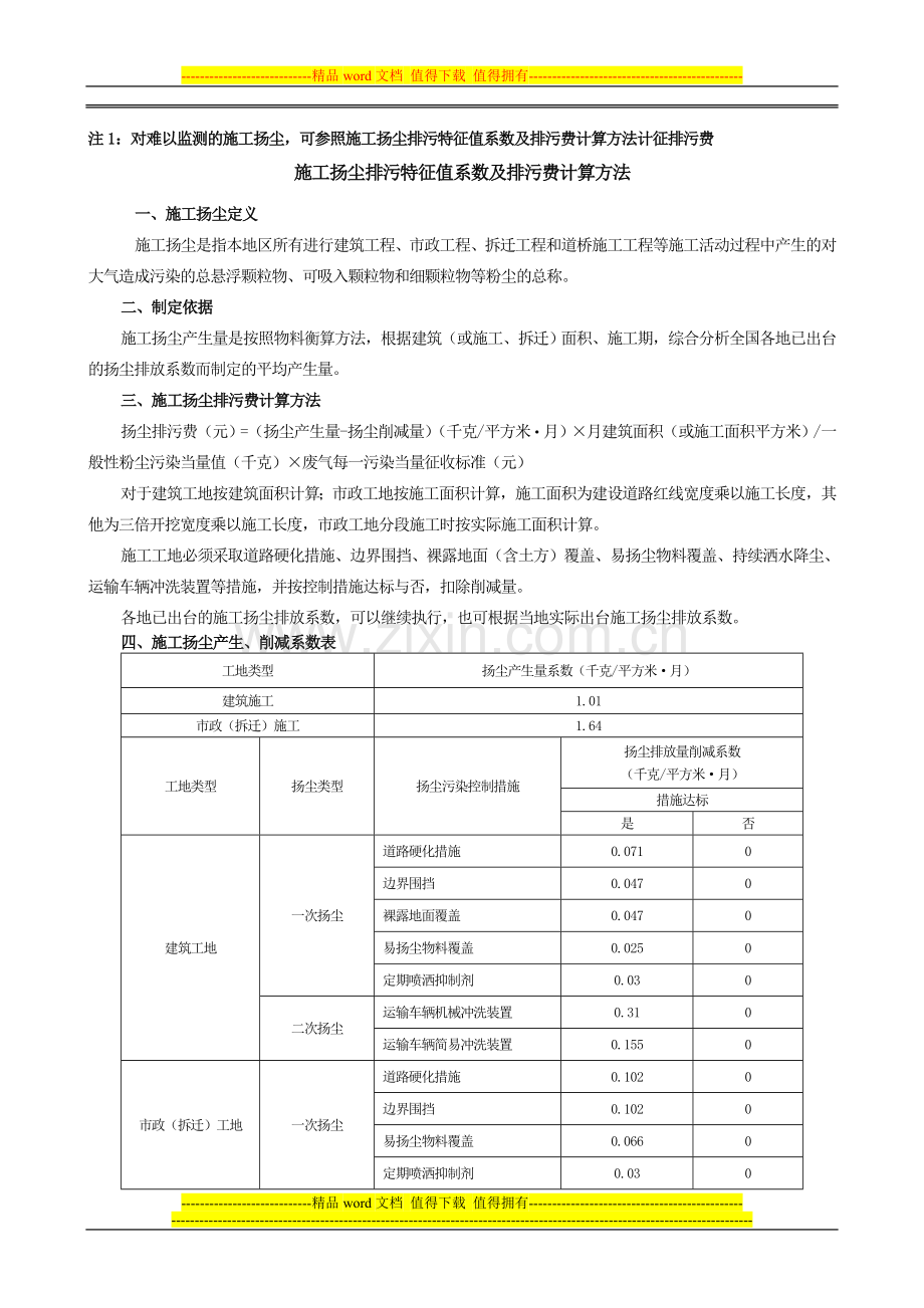 施工扬尘、噪声计算方法.doc_第1页