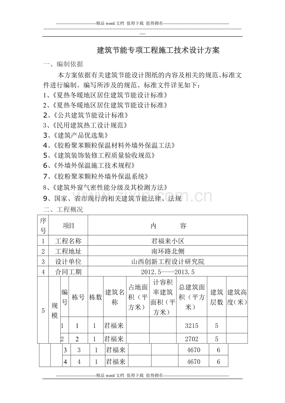 建筑节能专项工程施工技术方案.doc_第1页