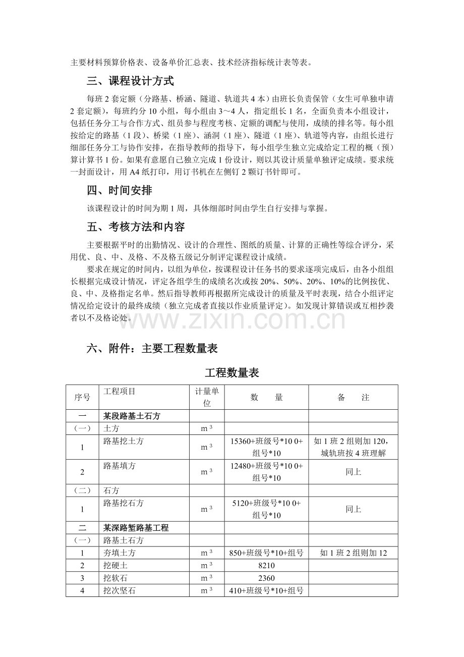 08铁工及城轨《施工组织与概预算》课程设计.doc_第2页