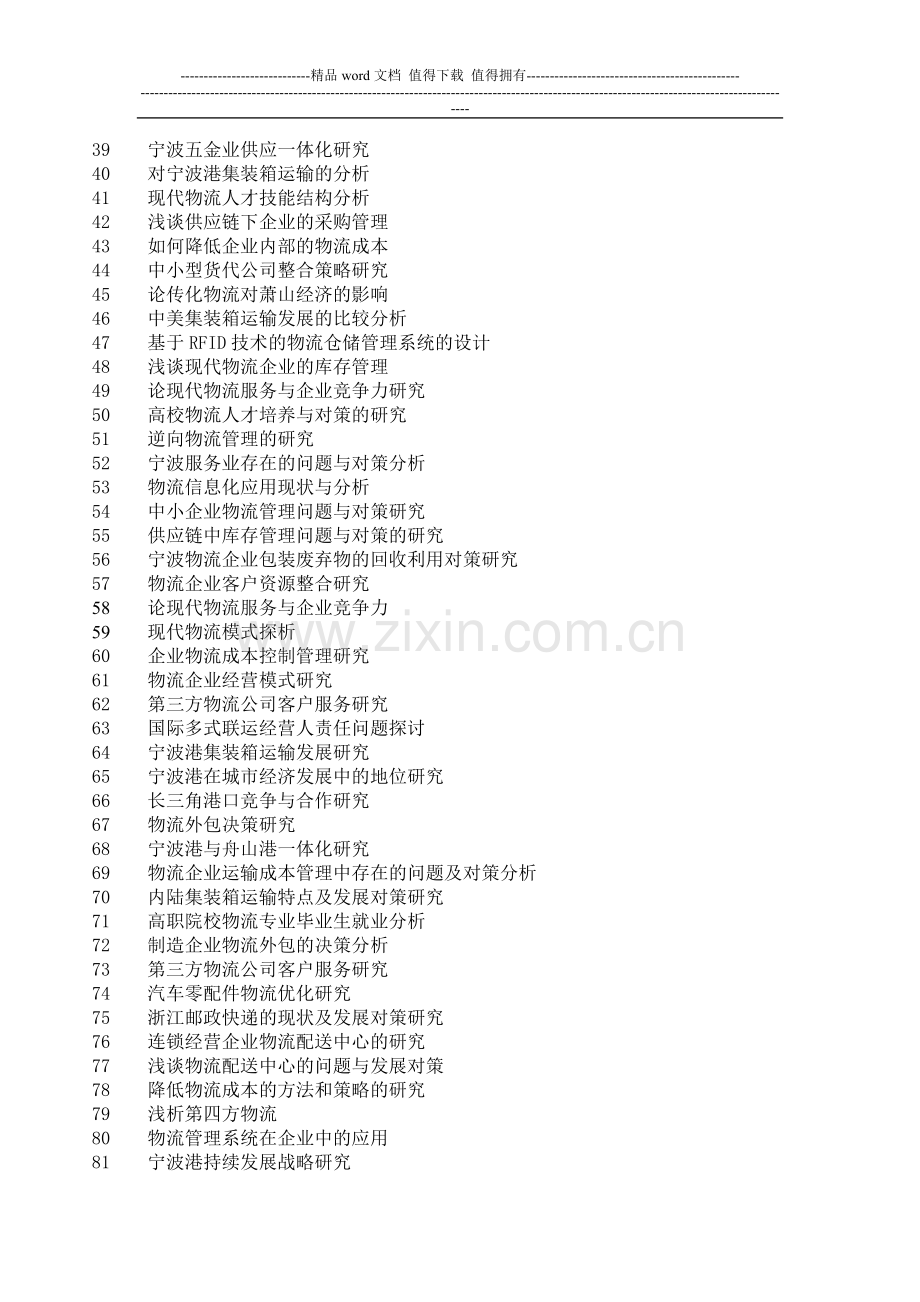 宁波工程学院成人教育学院物流管理专业毕业论文选题.doc_第2页