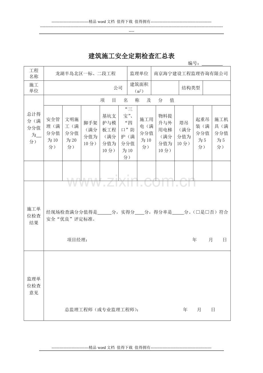 安全文明施工检查用表-secret.doc_第1页