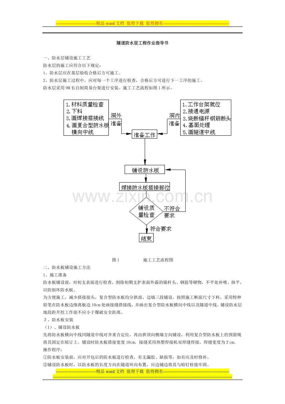 隧道防水层工程作业指导书.doc_第1页