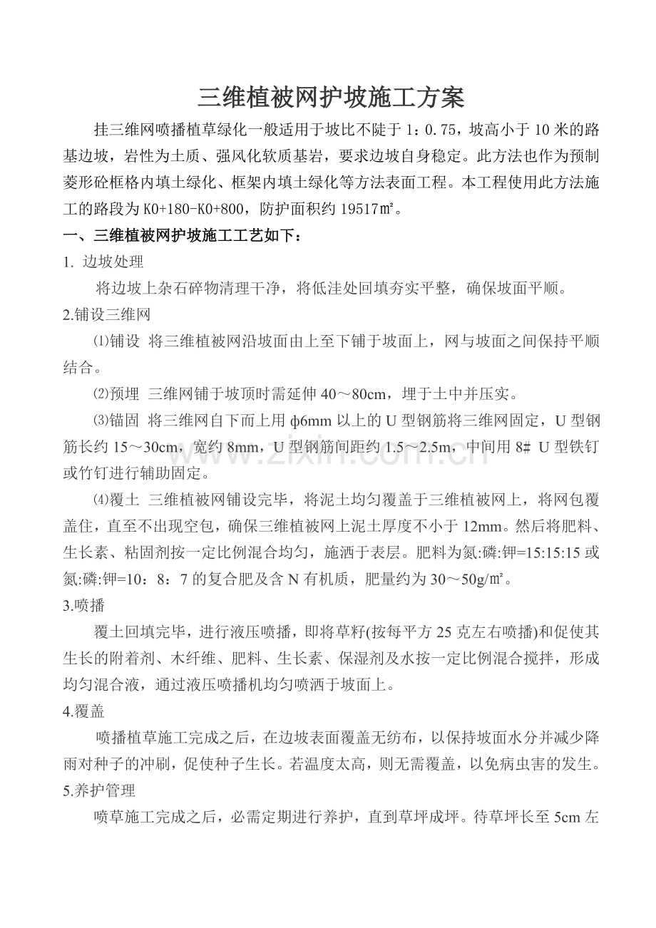 三维植被网护坡施工方案.doc_第2页