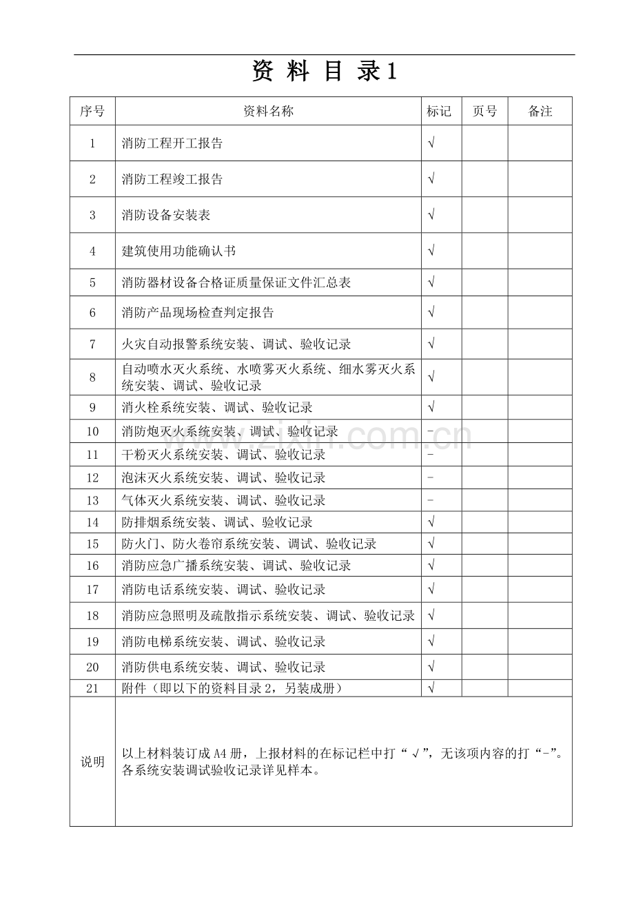 1消防工程竣工资料样式及目录-2.doc_第3页