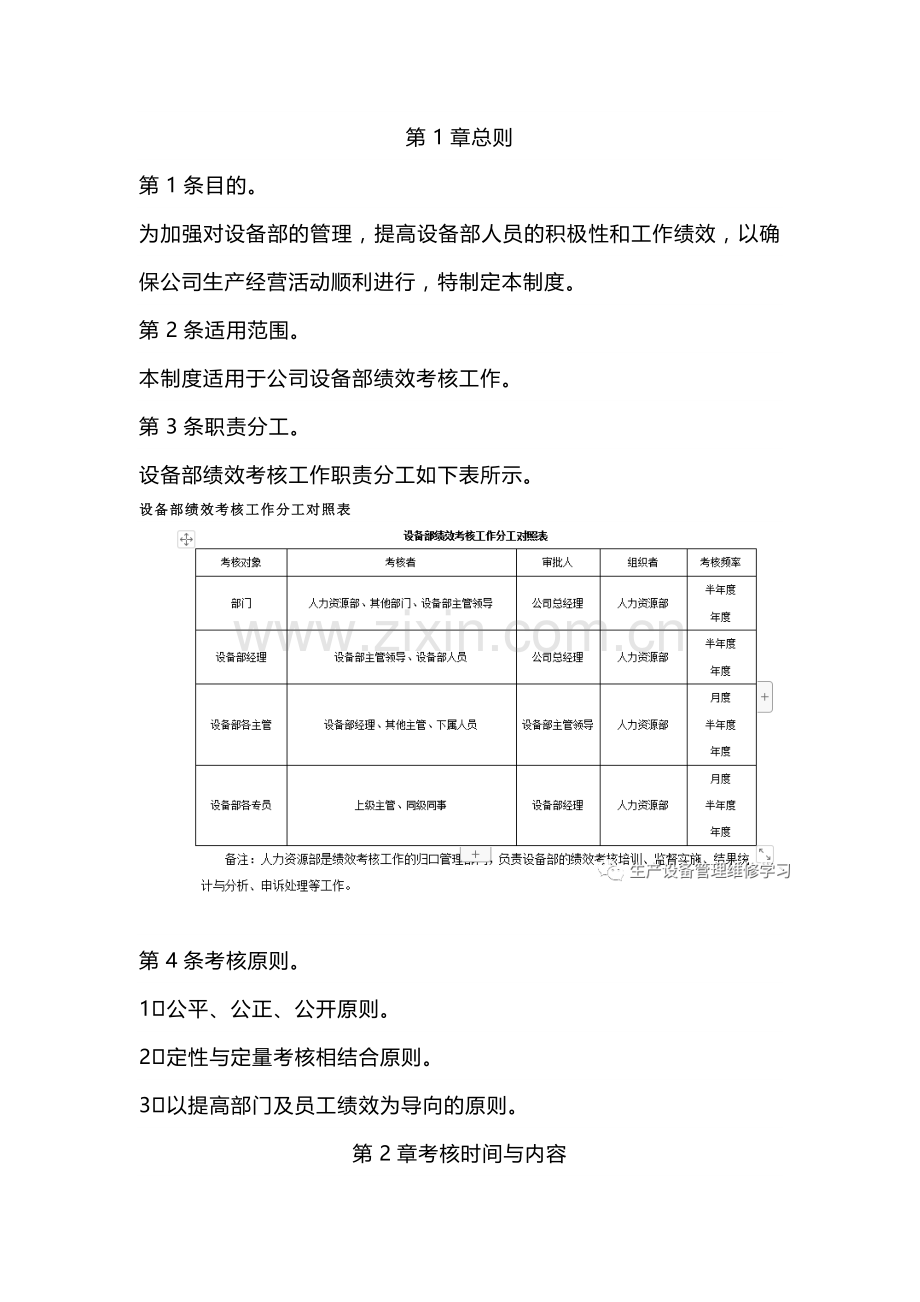 设备部绩效考核制度.docx_第1页