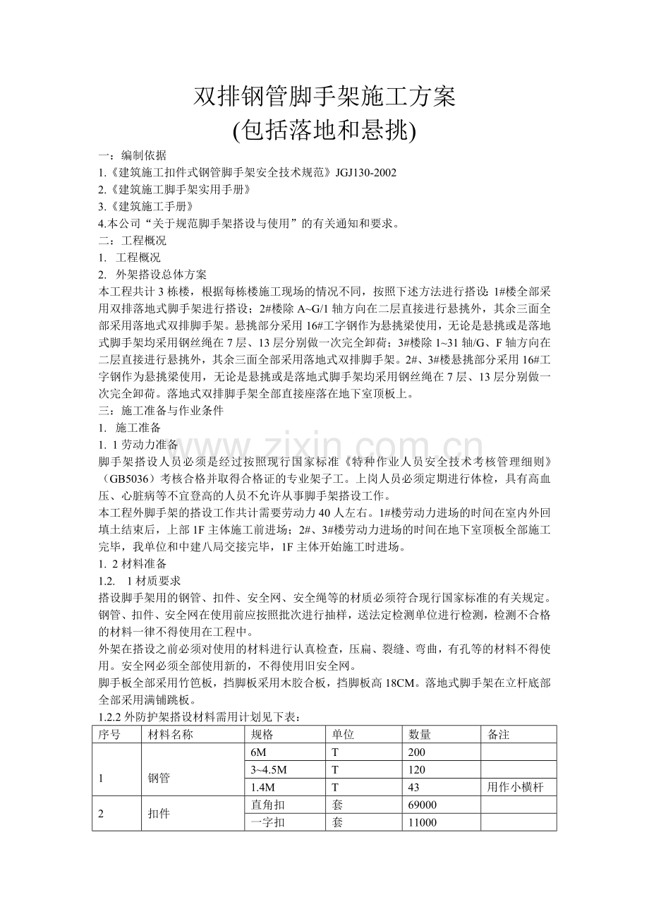 双排钢管脚手架施工方案.doc_第1页