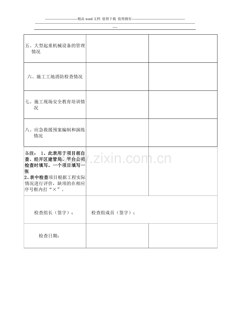 房屋建筑和市政基础设施工程--------------------------------安全生产重大隐患排查治理检查表.doc_第2页