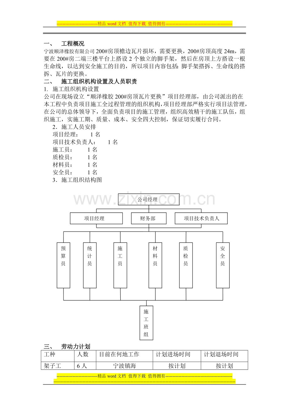 顺泽橡胶200#房顶瓦片更换施工方案.doc_第3页