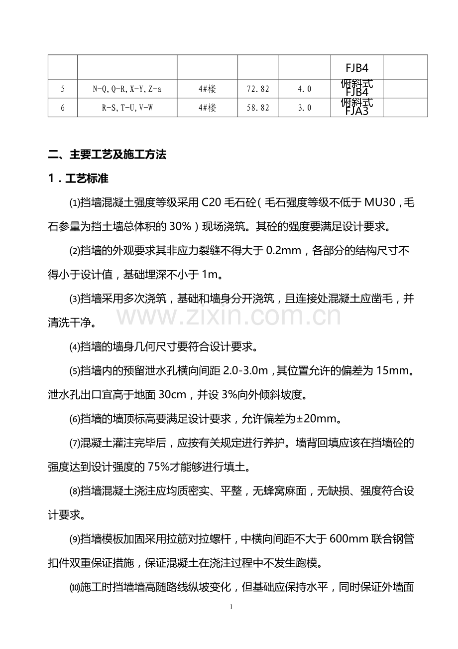 俯斜式路肩挡土墙施工方案.doc_第2页