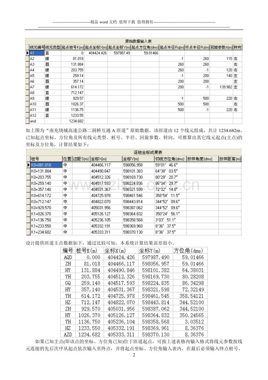 公路施工测量坐标计算系统使用手册[1].doc_第2页