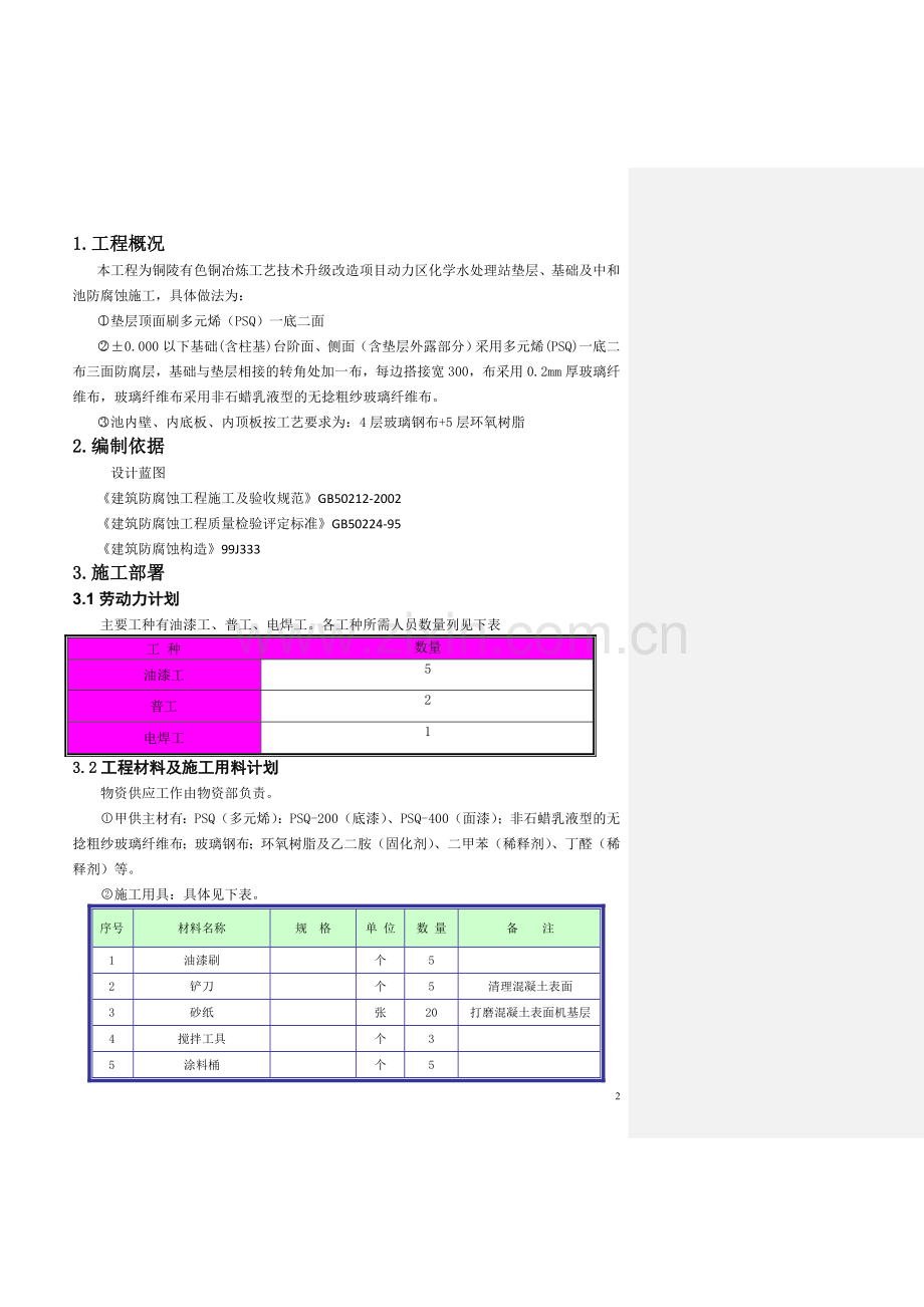 化学水处理站基础防腐施工方案(修改).doc_第2页