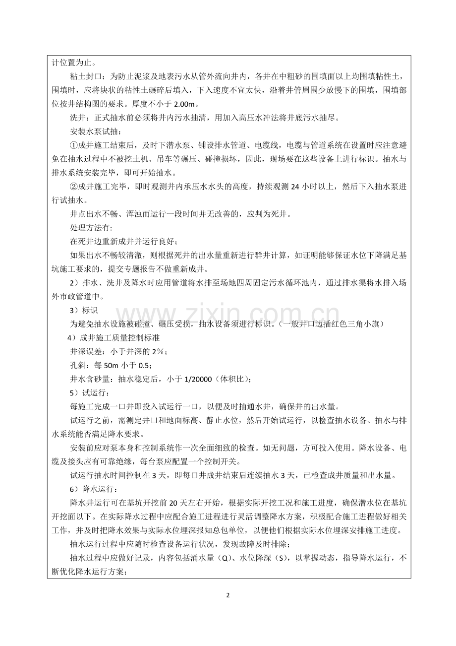 基坑降水施工方案技术交底记录.docx_第2页