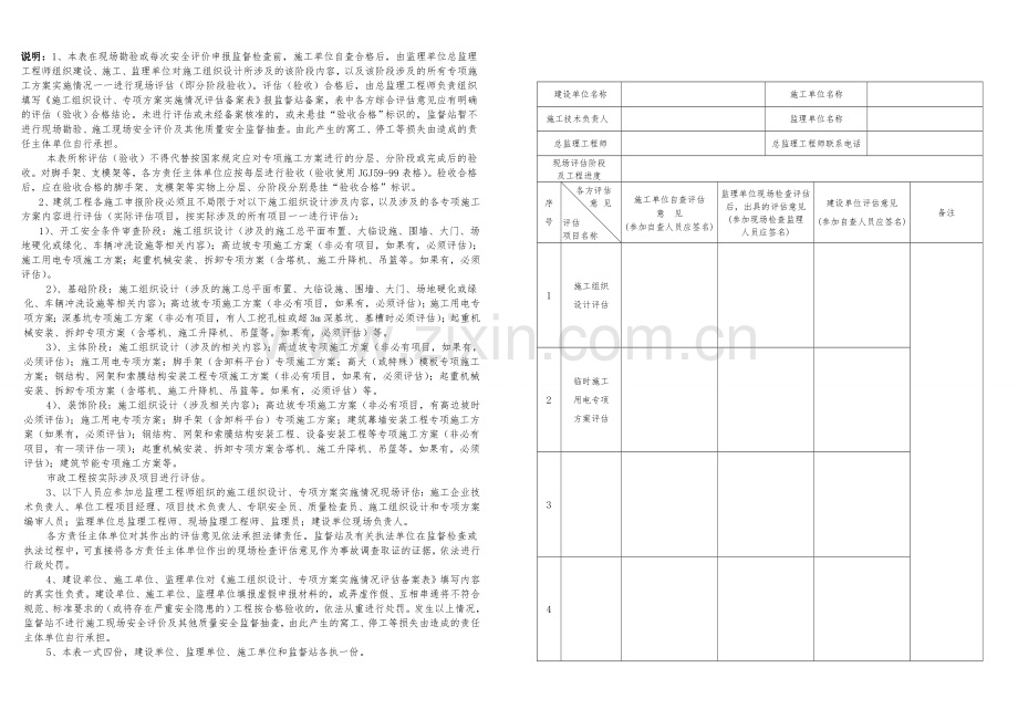 施工组织设计、专项施工方案实施情况评估备案表下载.doc_第2页