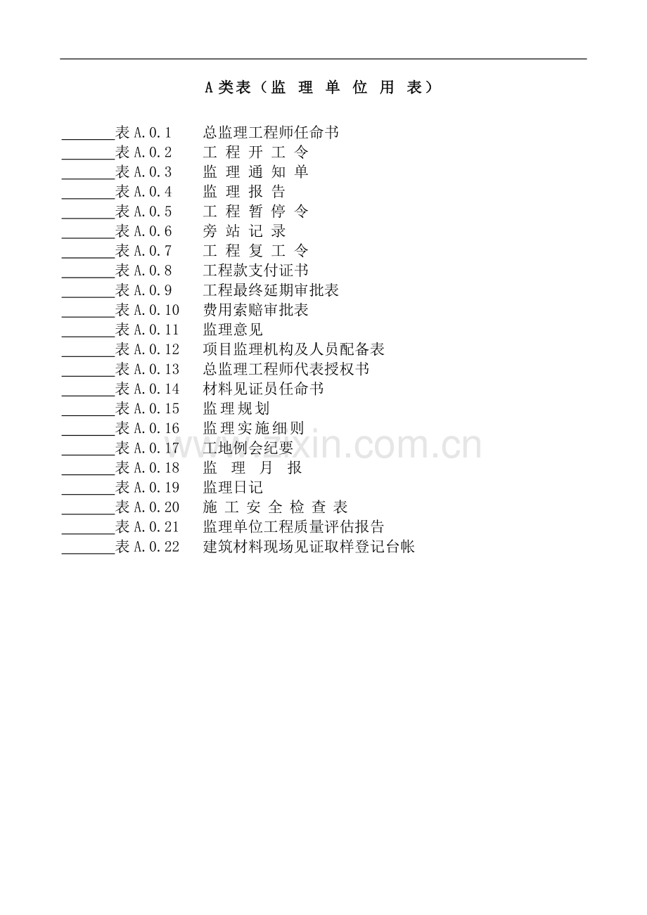 监理及施工单位使用表格.doc_第1页