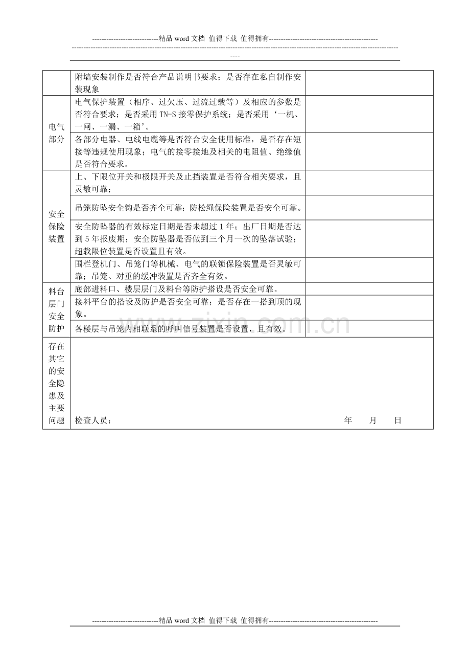 施工升降机月度检查表.doc_第2页