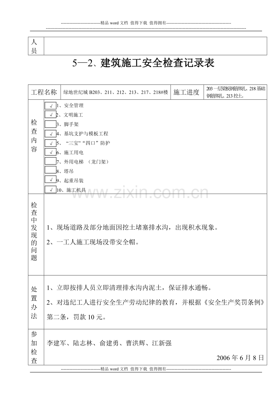 5—2、建筑施工安全检查记录表.doc_第2页