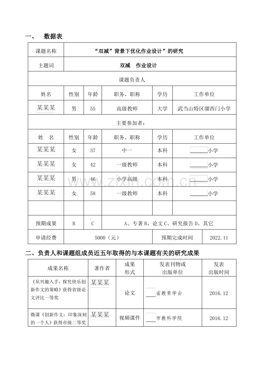 《“双减”背景下优化作业设计”的研究》市级研究课题 申请书 .pdf_第2页