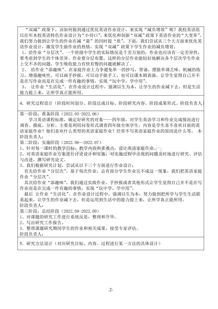 “双减”政策下英语学科作业设计与优化课题申报.pdf_第2页