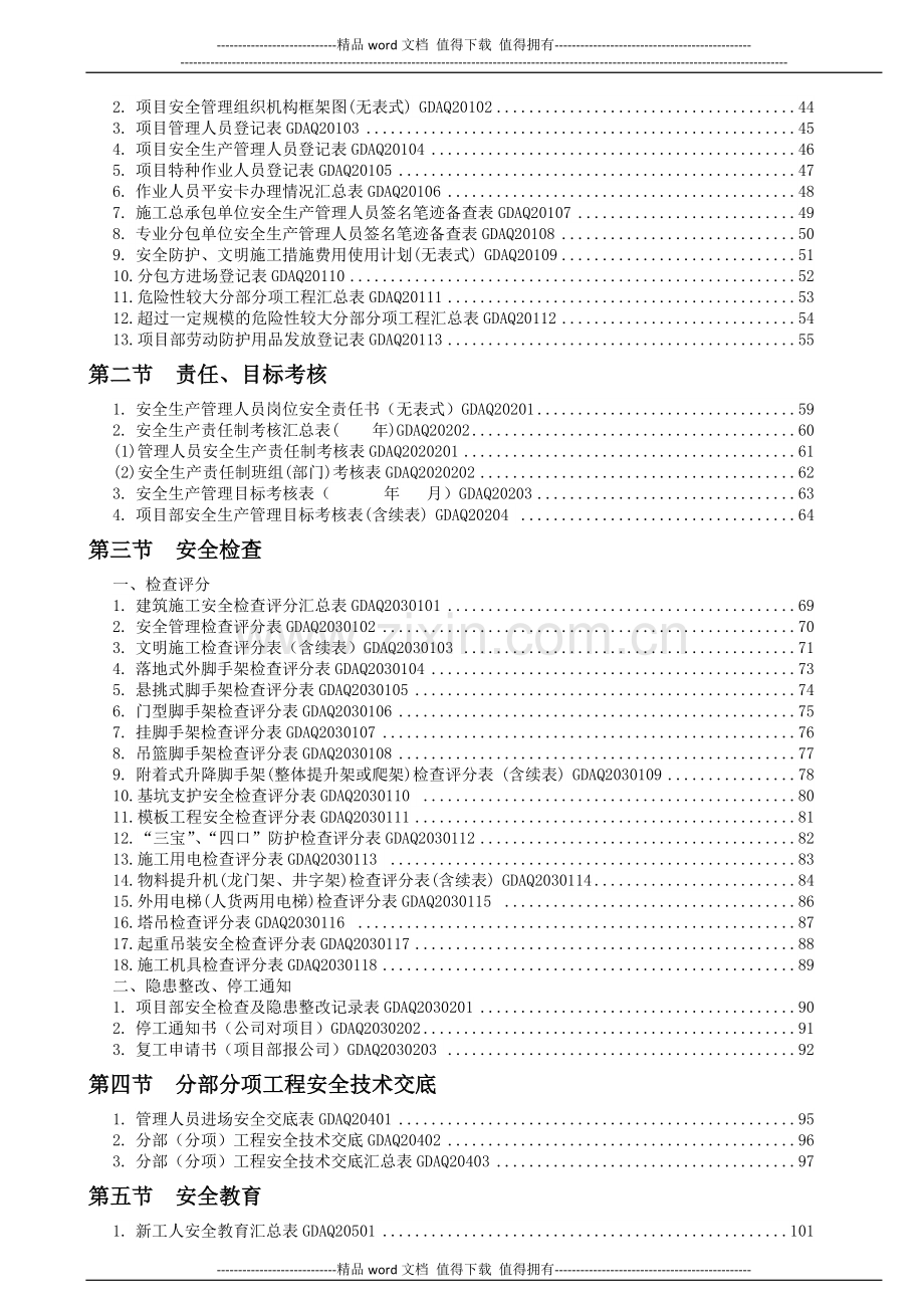 2011年版《广东省建筑施工安全管理资料统一用表》.doc_第2页