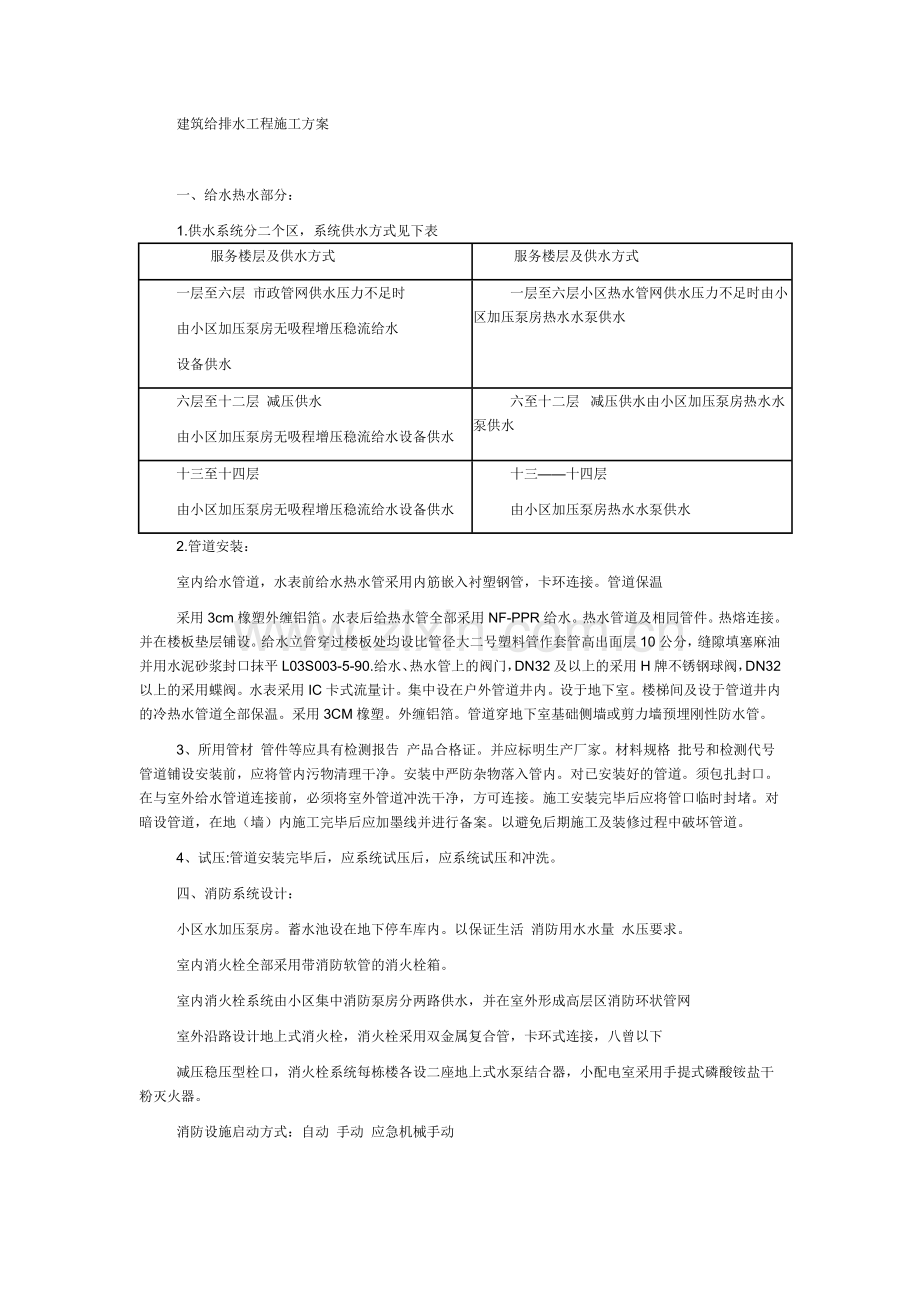 建筑给排水强电工程施工方案.docx_第1页