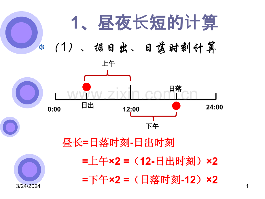 昼夜长短的变化昼夜长短的计算.pptx_第1页