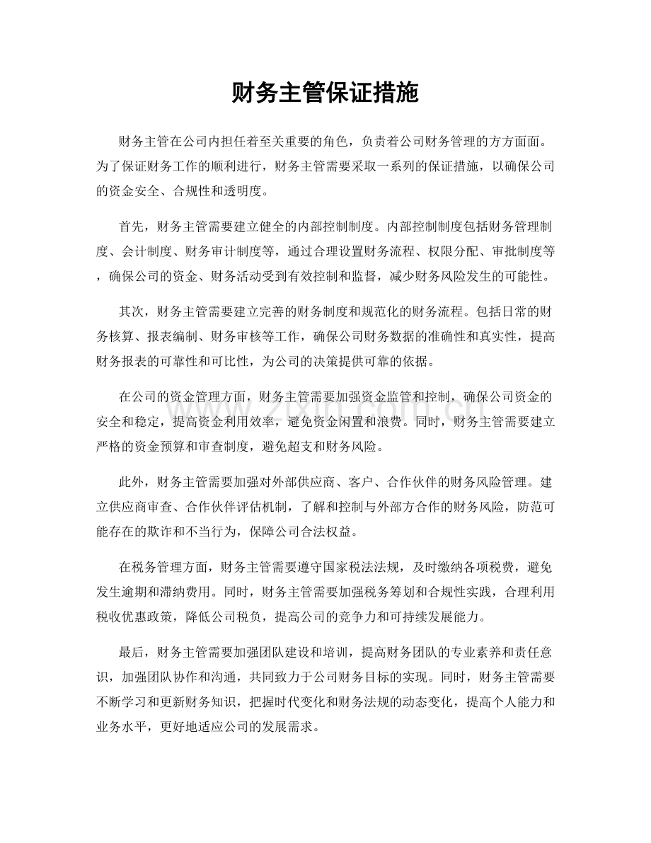 财务主管保证措施.docx_第1页