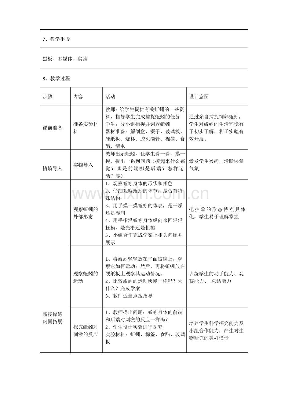 冀少版生物七年级上册 1.4.3 线形动物和环节动物 教案.pdf_第3页