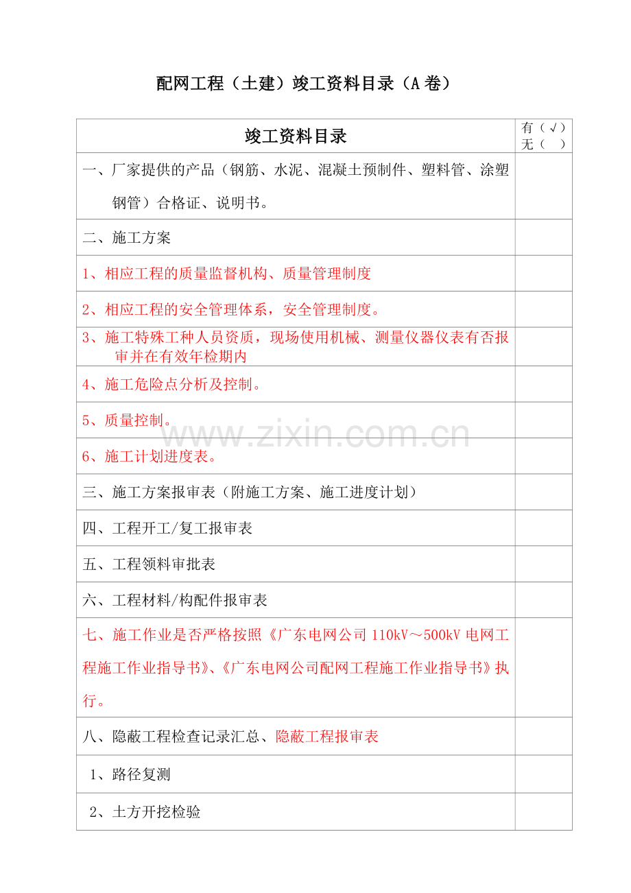 江门配网土建竣工资料样版施工单位.doc_第1页