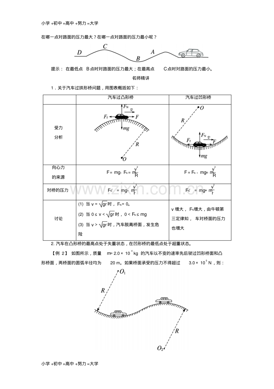 高中物理第五章曲线运动第七节生活中的圆周运动课堂探究学案新人教版必修2.pdf_第3页