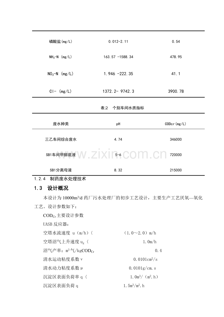 药厂污水处理厂的工艺设计-主要是UASB反应器-沉淀池的设计.docx_第3页